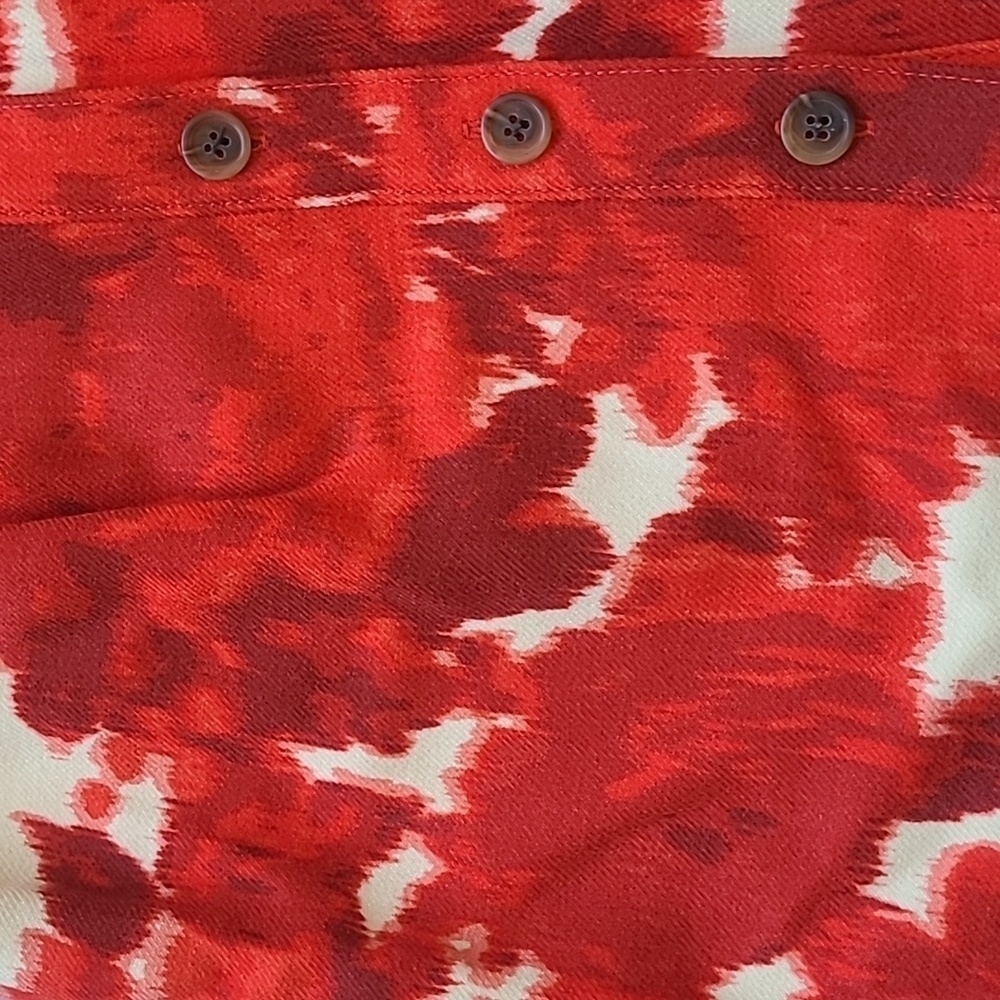 J.Crew Red & Cream Floral Wool A-Line Button Skirt Women’s 00 - Picture 5 of 15